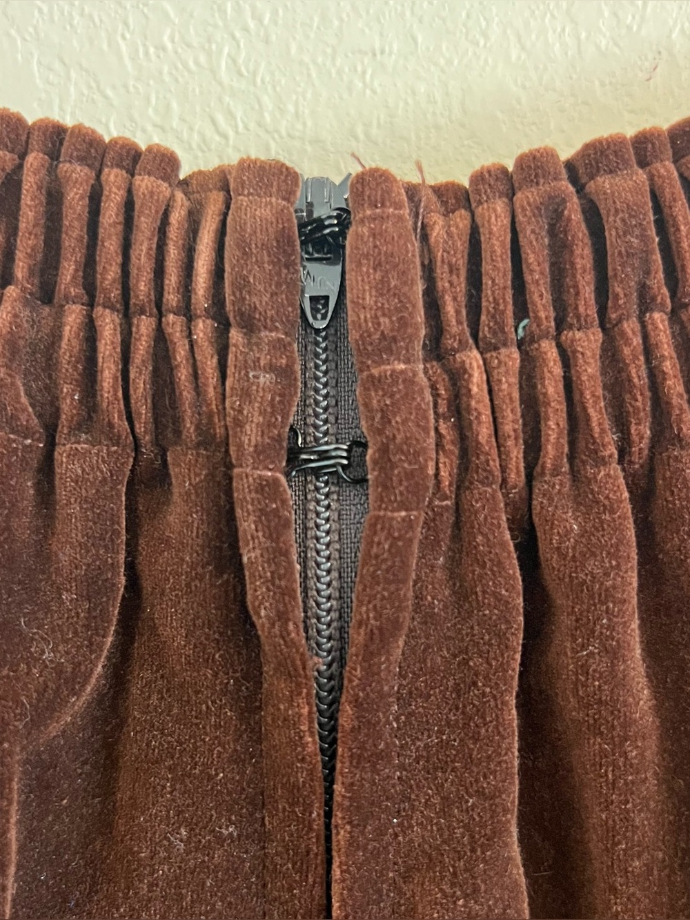 Vintage Brown Velvet Wide Leg Cropped Pant - Picture 7 of 14